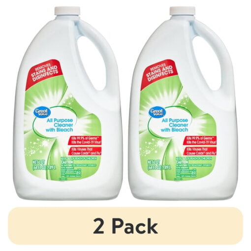 2-pack-Great-Value-All-Purpose-Cleaner-with-Bleach-64-fl-oz-Refill_37664bf9-f9e1-4910-8367-d7b56ac001f7.9ad008209447302d61f81abaf794d42b-1.jpeg (2 pack) Great Value All Purpose Cleaner with Bleach, Refill, 64 fl oz