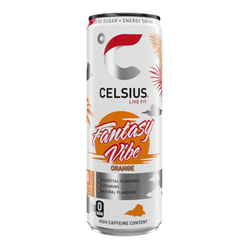 Celsius Fantasy Vibe Orange Energy Drink 12 x 355ml Cans – Refreshing Drinks